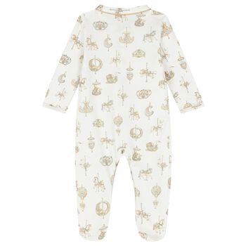 Baby Girls Ivory & Pink Carousel Babygrow Gift Set