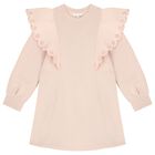 Girls Pink Logo Flower Dress, 1, hi-res