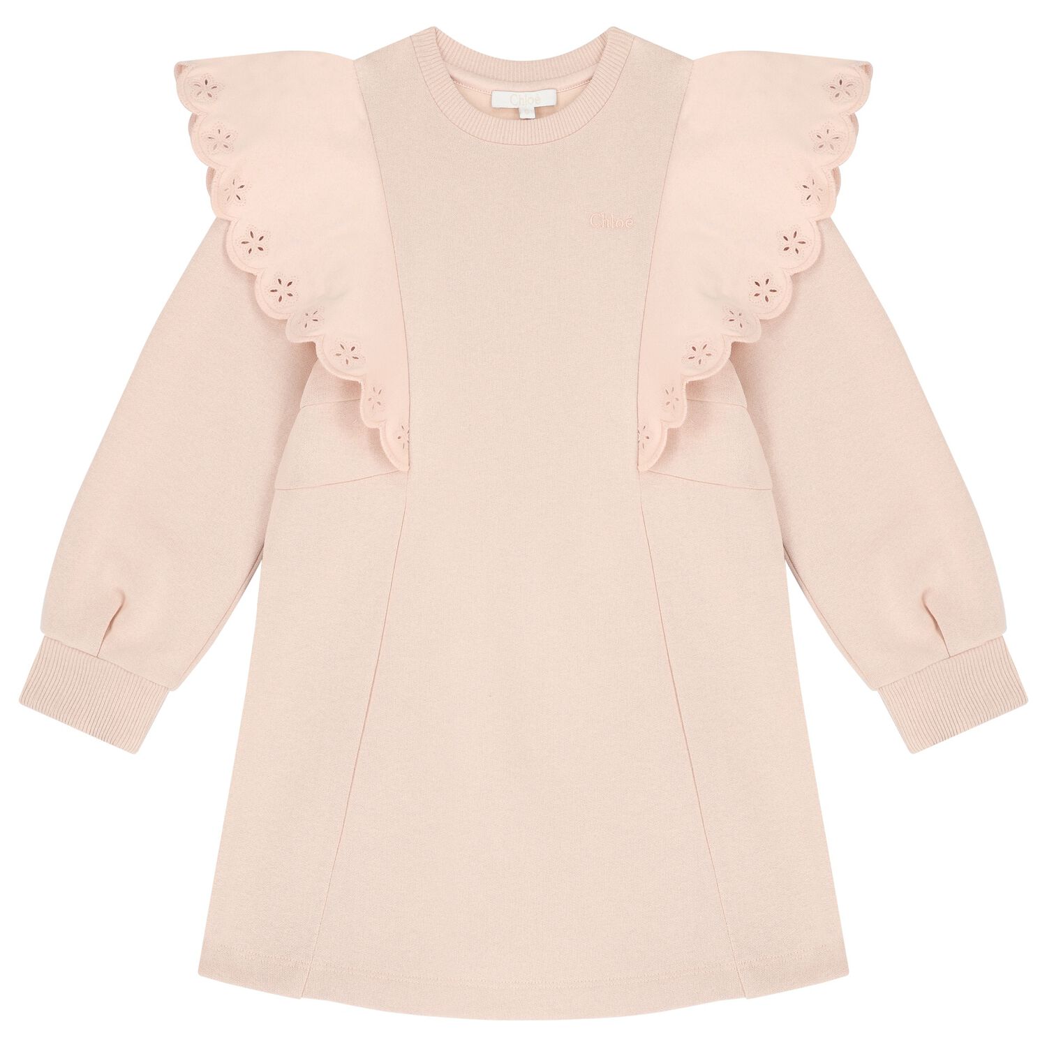 Girls Pink Logo Flower Dress, 1, hi-res image number null