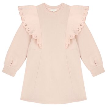Girls Pink Logo Flower Dress