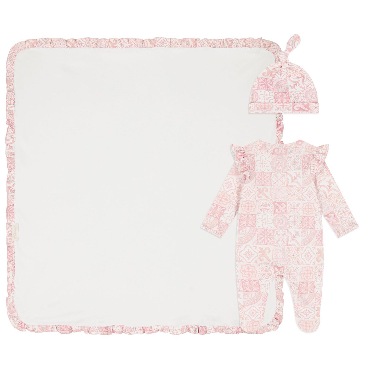 Baby Girls Pink & White Babygrow Gift Set , 2, hi-res