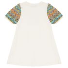 Girls Ivory Logo Dress, 1, hi-res