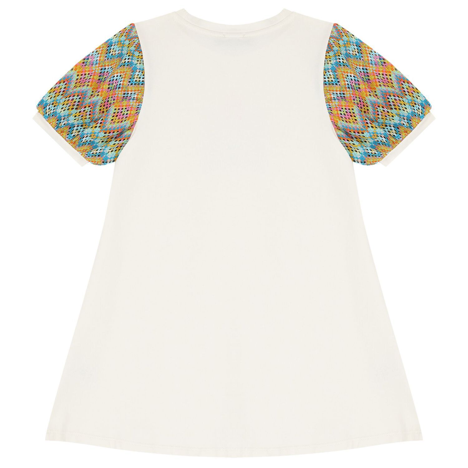 Girls Ivory Logo Dress, 1, hi-res