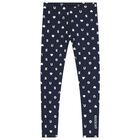 Girls Navy Blue Logo Heart Leggings, 2, hi-res