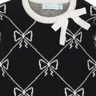 طقم تنوره محبوكه للبنات باللون الاسود , 1, hi-res