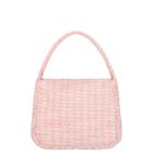 Girls Pink Bow Tweed Handbag, 1, hi-res