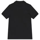 Boys Mini Me Black Logo Polo Shirt, 1, hi-res