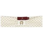 Baby Girls Ivory & Gold Logo Headband, 1, hi-res