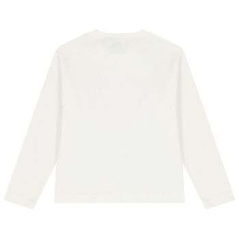 Girls Ivory Embellished Long Sleeve Top