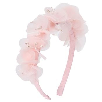 ربطة رأس وردة للبنات باللون الوردي