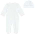 أفرول باللون الأبيض والزهري مزخرف بالزهور للبنات, 2, hi-res