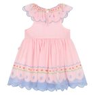 Younger Girls Pink Chiffon Dress, 1, hi-res