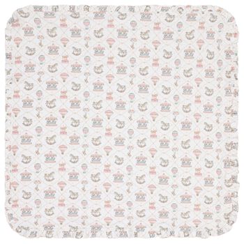 بطانية بنات باللون الأبيض و الوردي