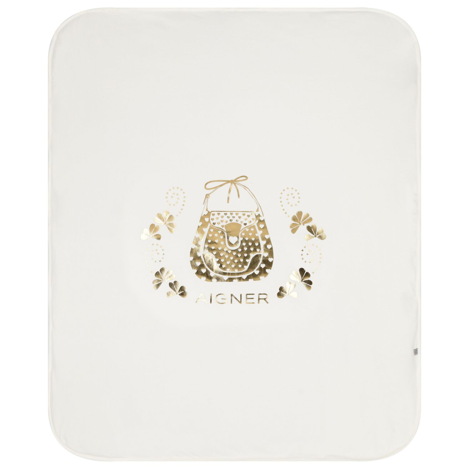 بطانيه بنات بشكل حقيبه بالشعار باللون العاجى , 1, hi-res