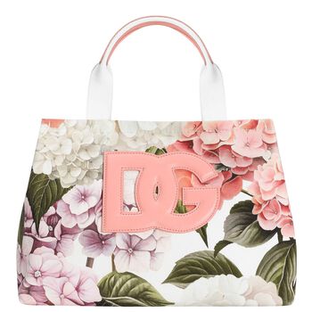 Girls Pink Floral Canvas Bag