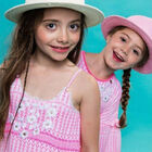 بدلة بحمالات باللون الزهرى للبنات, 1, hi-res