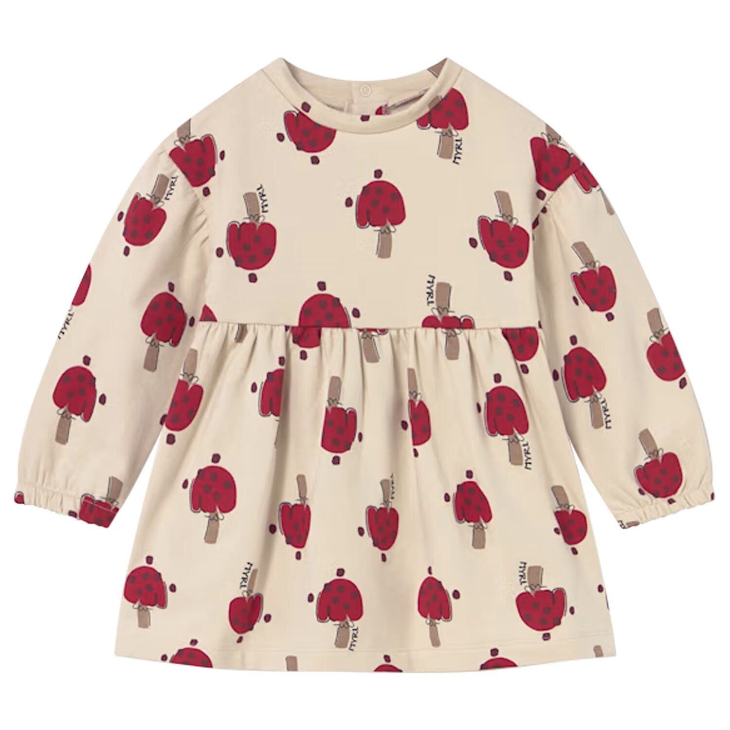 فستان الفطر البيج للفتيات الصغيرات, 2, hi-res