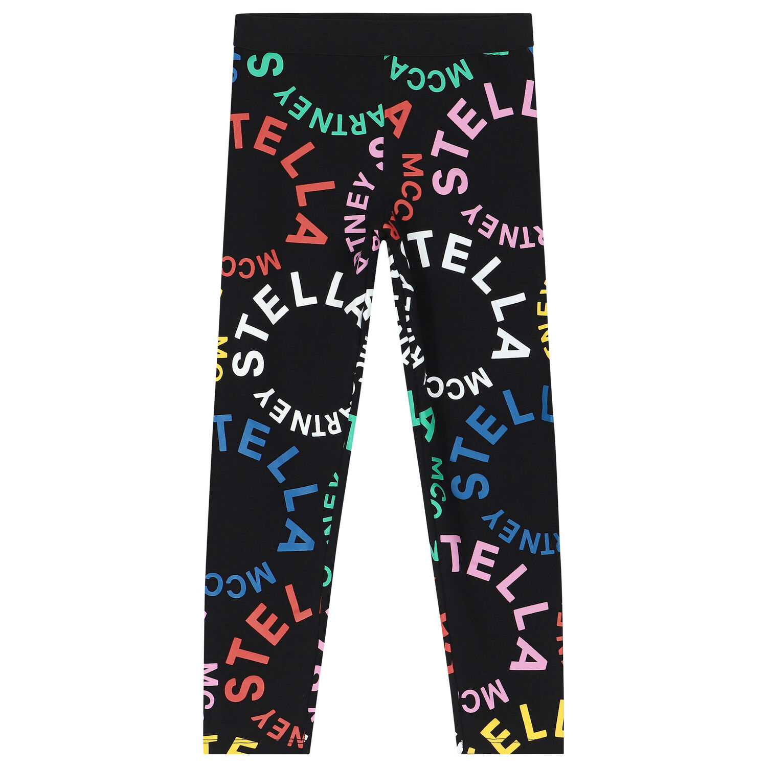 Girls Black Logo Leggings, 1, hi-res