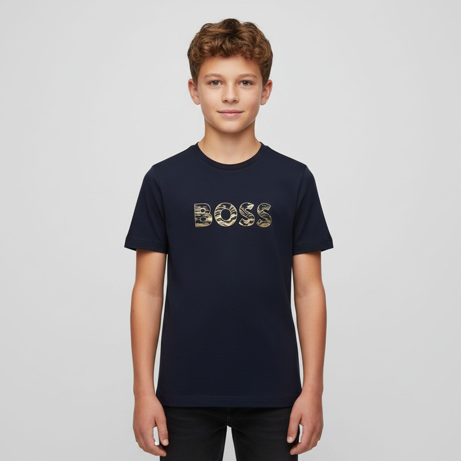 Boys Navy Blue Logo T-Shirt, 4, hi-res