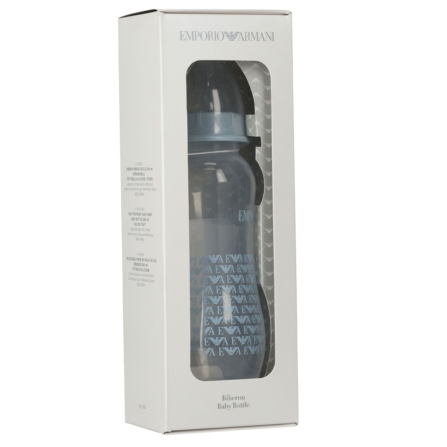 Baby Boys Blue Logo Baby Bottle, 1, hi-res