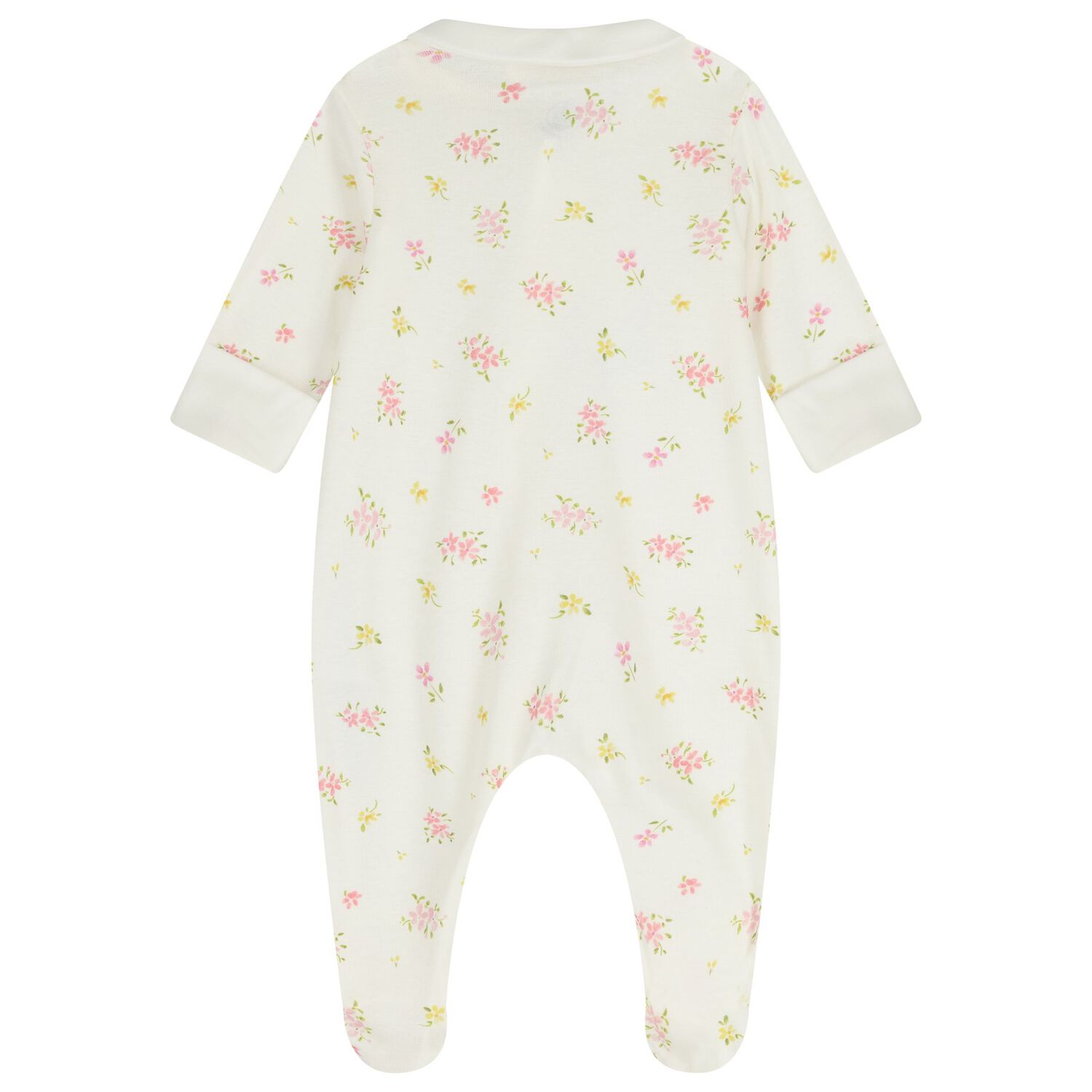 Baby Girls Ivory Floral Babygrow, 1, hi-res