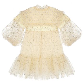 Girls Gold Tulle Dress