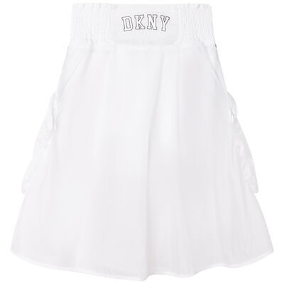 Girls White Logo Midi Skirt
