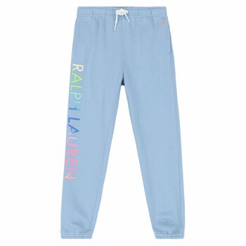 Girls Blue Logo Joggers