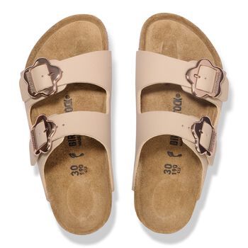 Girls Beige Arizona Flower Buckle Sandals
