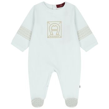 Baby Boys Blue Logo Babygrow