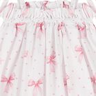 Girls White & Pink Bow Beach Dress, 1, hi-res