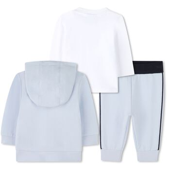 Baby Boys Blue & White Logo Tracksuit Set