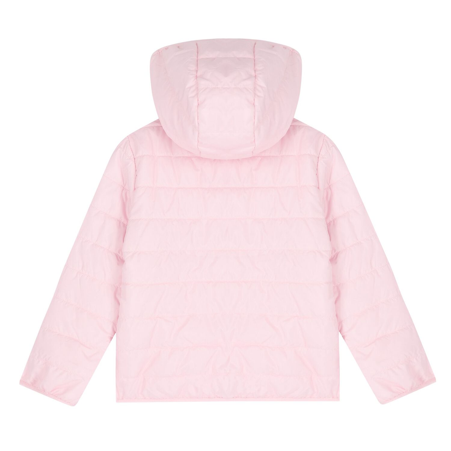 Girls Pink Logo Padded Puffer Jacket, 1, hi-res image number null
