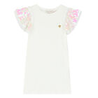 Girls White Sequin Dress, 4, hi-res