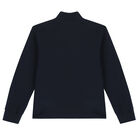 Boys Navy Logo Zip Up Top, 1, hi-res