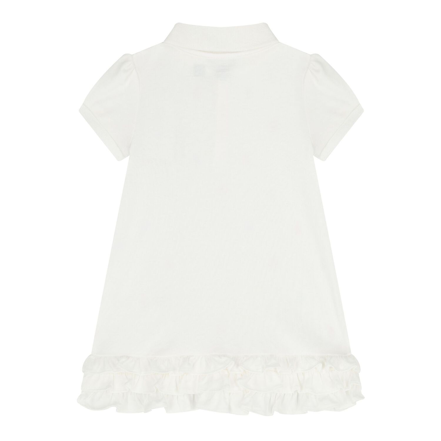 Baby Girls White Polo Dress, 1, hi-res