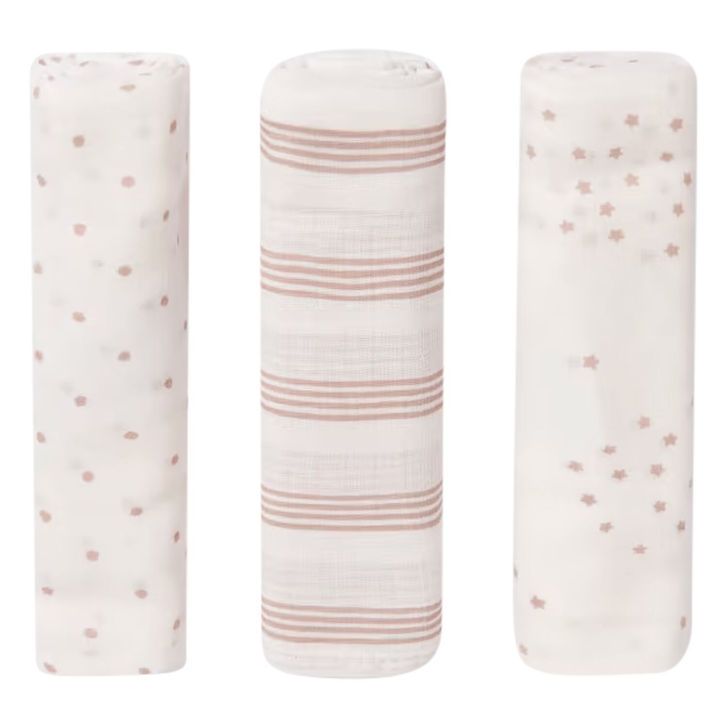 White & Beige Baby Muslins (3-Pack), 1, hi-res image number null