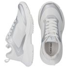 White & Silver Logo Trainers, 1, hi-res