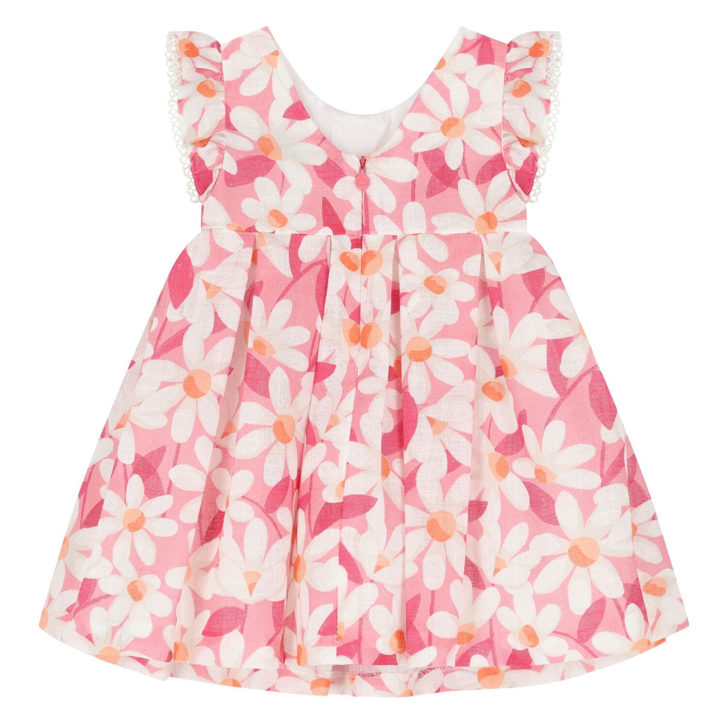 Younger Girls Pink Floral Dress, 1, hi-res