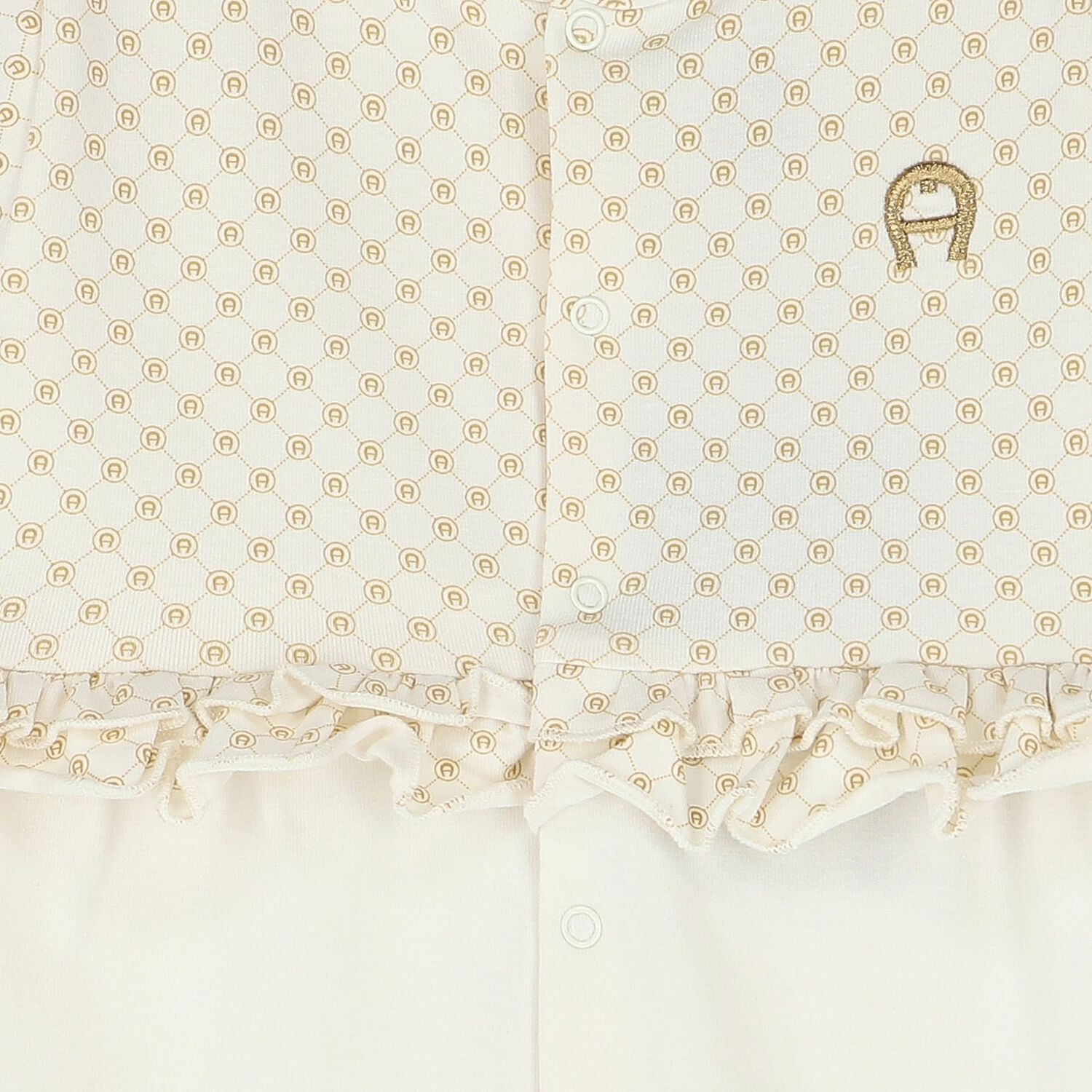 أفرول بنات بالشعار باللون العاجي, 1, hi-res