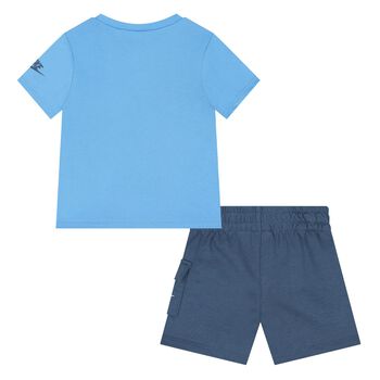 Younger Boys Blue Logo Shorts Set