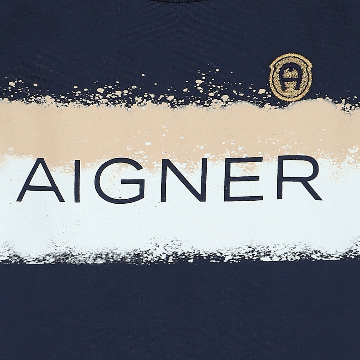 تيشيرت مخطط بالشعار باللون الكحلي للأولاد, 1, hi-res