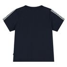 Younger Boys Navy Blue Logo T-Shirt, 3, hi-res