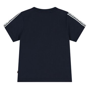 Younger Boys Navy Blue Logo T-Shirt