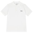 Boys White Logo Polo Shirt, 2, hi-res