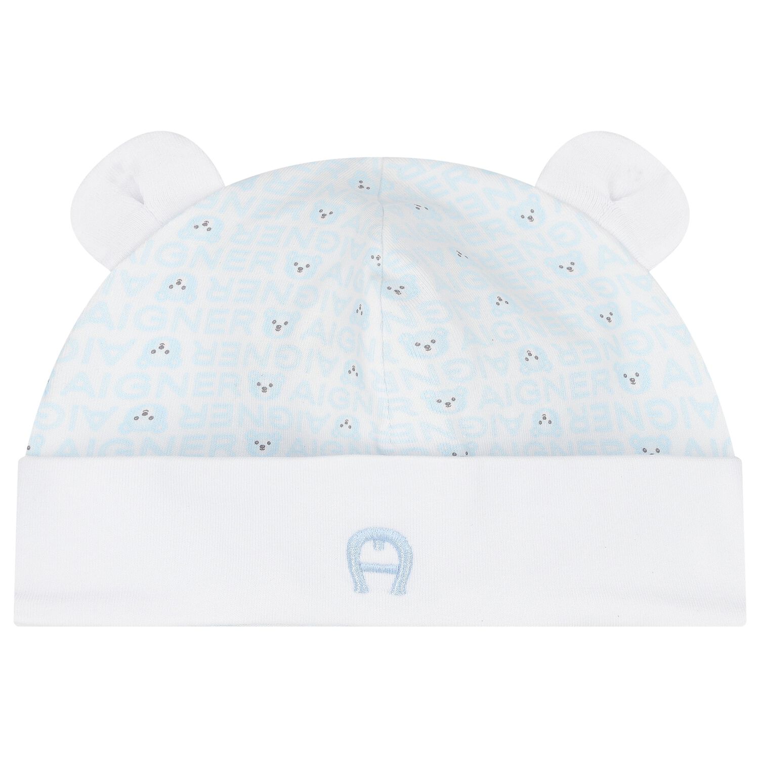 Baby Boys White & Blue Teddy Bear Hat, 2, hi-res image number null