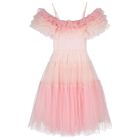 Girls Pink Embellished Ruffle Tulle Dress, 1, hi-res