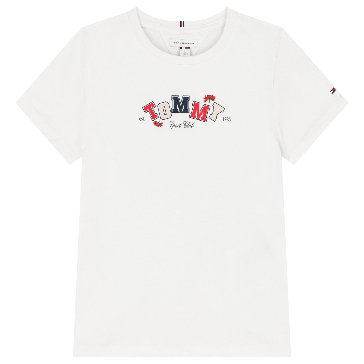 Girls White Logo T-Shirt, 1, hi-res