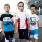 Boys Blue & White Logo Shorts, 2, hi-res