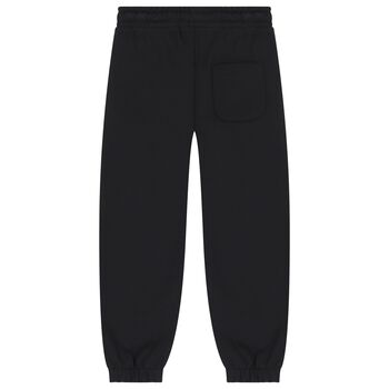 Girls Black & Pink Logo Joggers